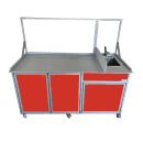 Monsam Enterprises 66" Food Cart w/ 10"D Sink & Sneeze Guard (FSC-01) thumbnail 7