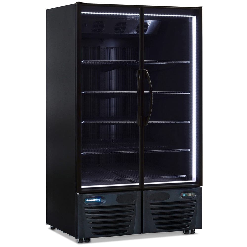 Minus Forty 43-UDGR-VF 46 1/2" Two Section Glass Door Merchandiser - (2) Left/Right Hinge Doors, Black, 115v