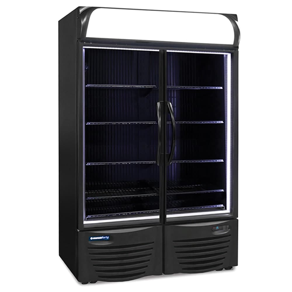 Minus Forty 43X-UDGR-VX 46 1/2" Two Section Glass Door Merchandiser - (2) Left/Right Hinge Doors, Black, 115v