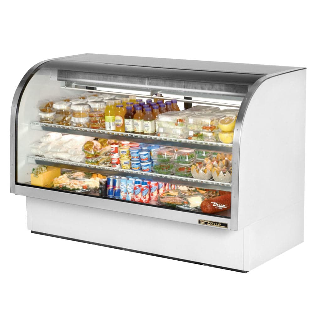 True TCGG-72-HC-LD 72-1/4" Full Service Deli Case w/ Curved Glass - (3) Levels, 115v