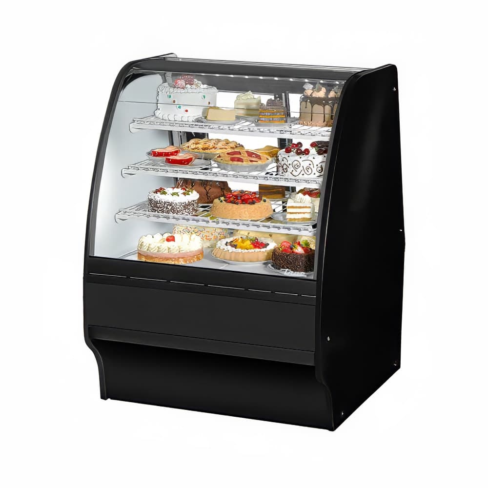 True TGM-R-36-SC/SC-B-W 36 1/4" Full Service Bakery Case w/ Curved Glass - (4) Levels, 115v