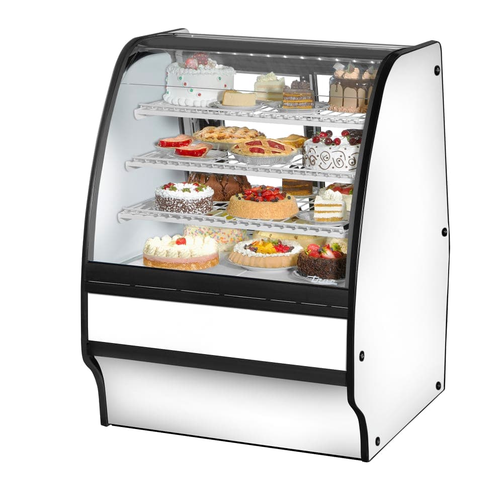 True TGM-R-36-SC/SC-W-W 36 1/4" Full Service Bakery Case w/ Curved Glass - (4) Levels, 115v