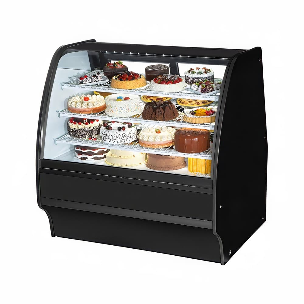 True TGM-R-48-SC/SC-B-W 48 1/4" Full Service Bakery Case w/ Curved Glass - (4) Levels, 115v