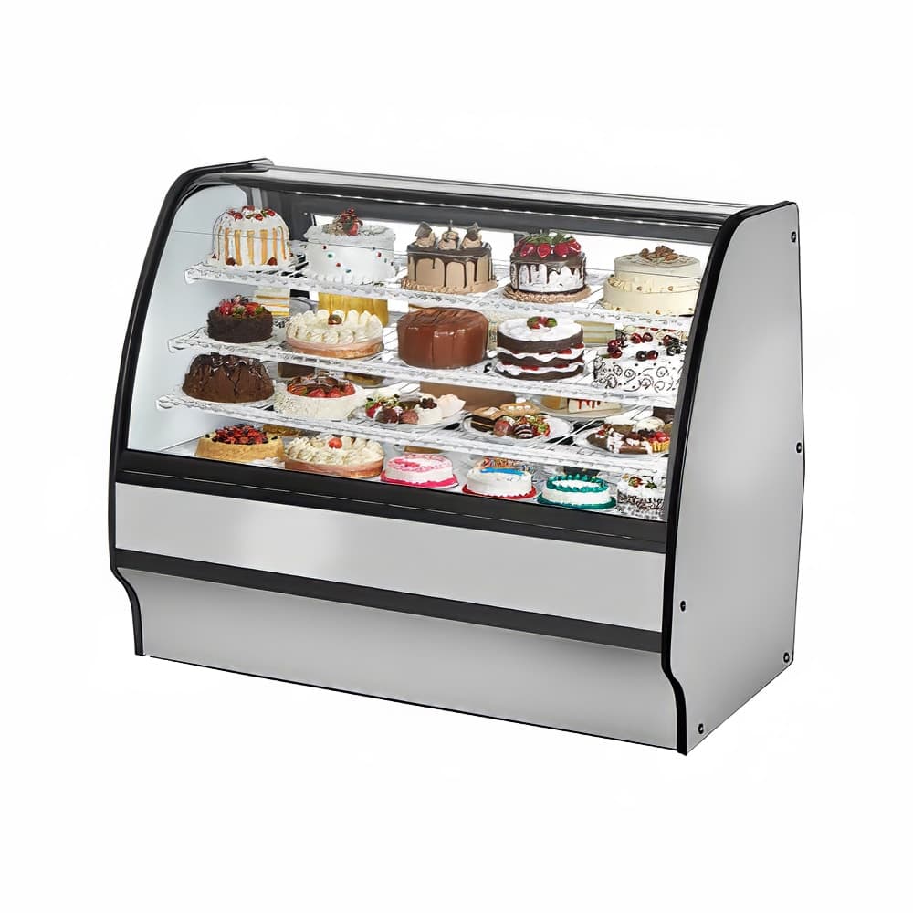 True TGM-R-59-SC/SC-S-W 59 1/4" Full Service Bakery Case w/ Curved Glass - (4) Levels, 115v