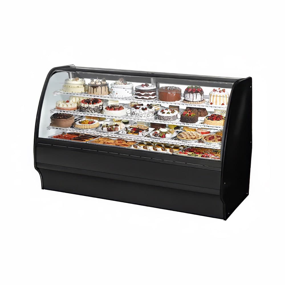 True TGM-R-77-SC/SC-B-W 77 1/4" Full Service Bakery Case w/ Curved Glass - (4) Levels, 115v