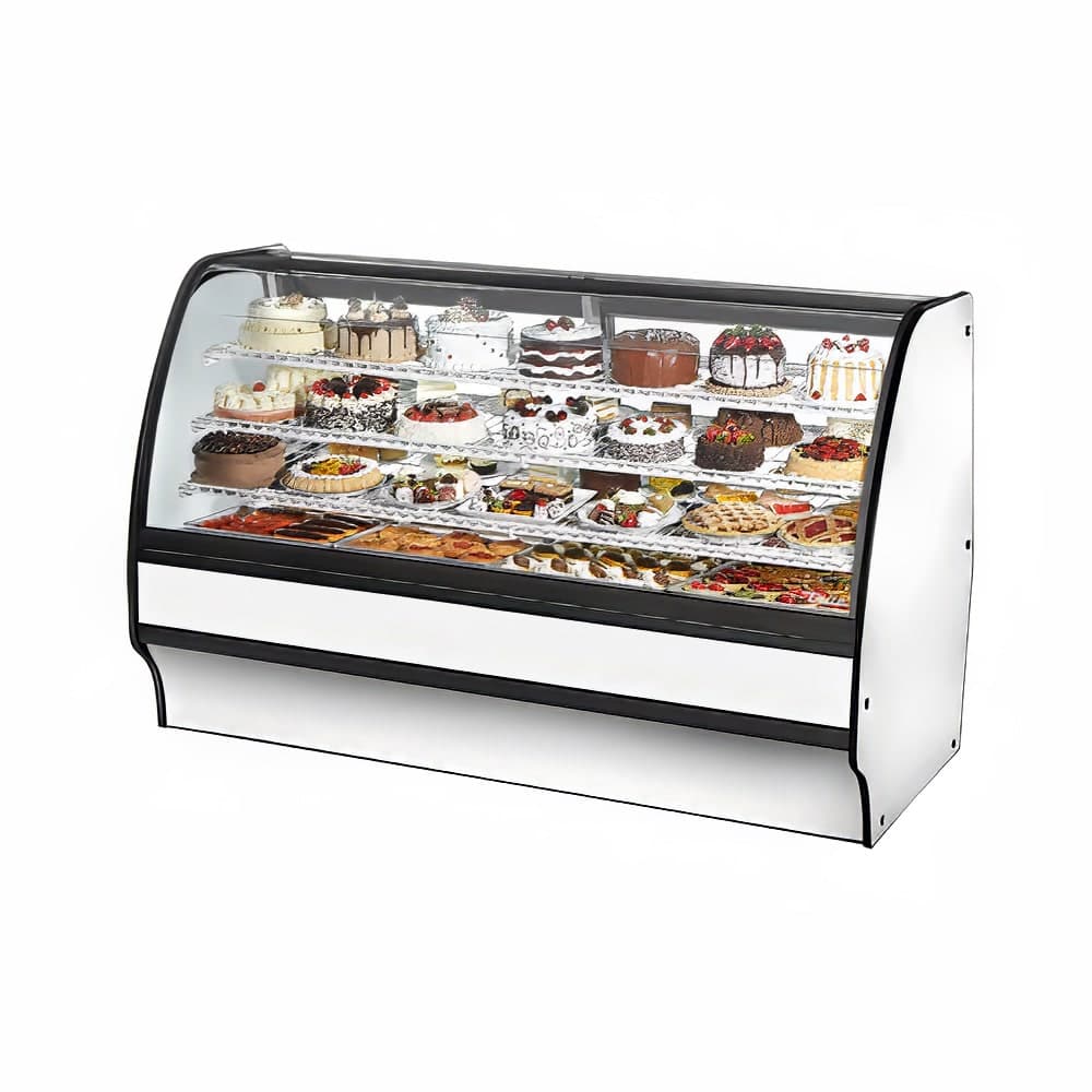 True TGM-R-77-SC/SC-W-W 77 1/4" Full Service Bakery Case w/ Curved Glass - (4) Levels, 115v