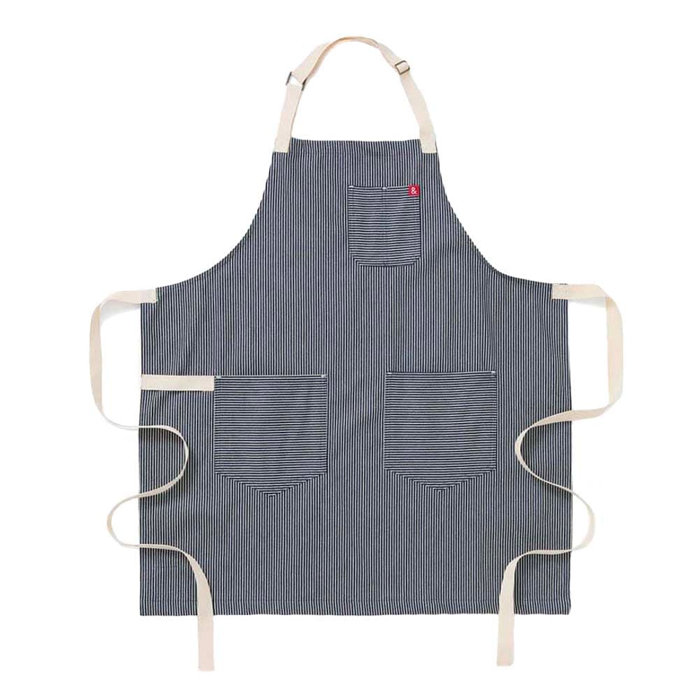Hedley & Bennett Full Length Bib Apron w/ (2) Pockets - 33" x 30", Cotton, Hickory Denim (HB001218)
