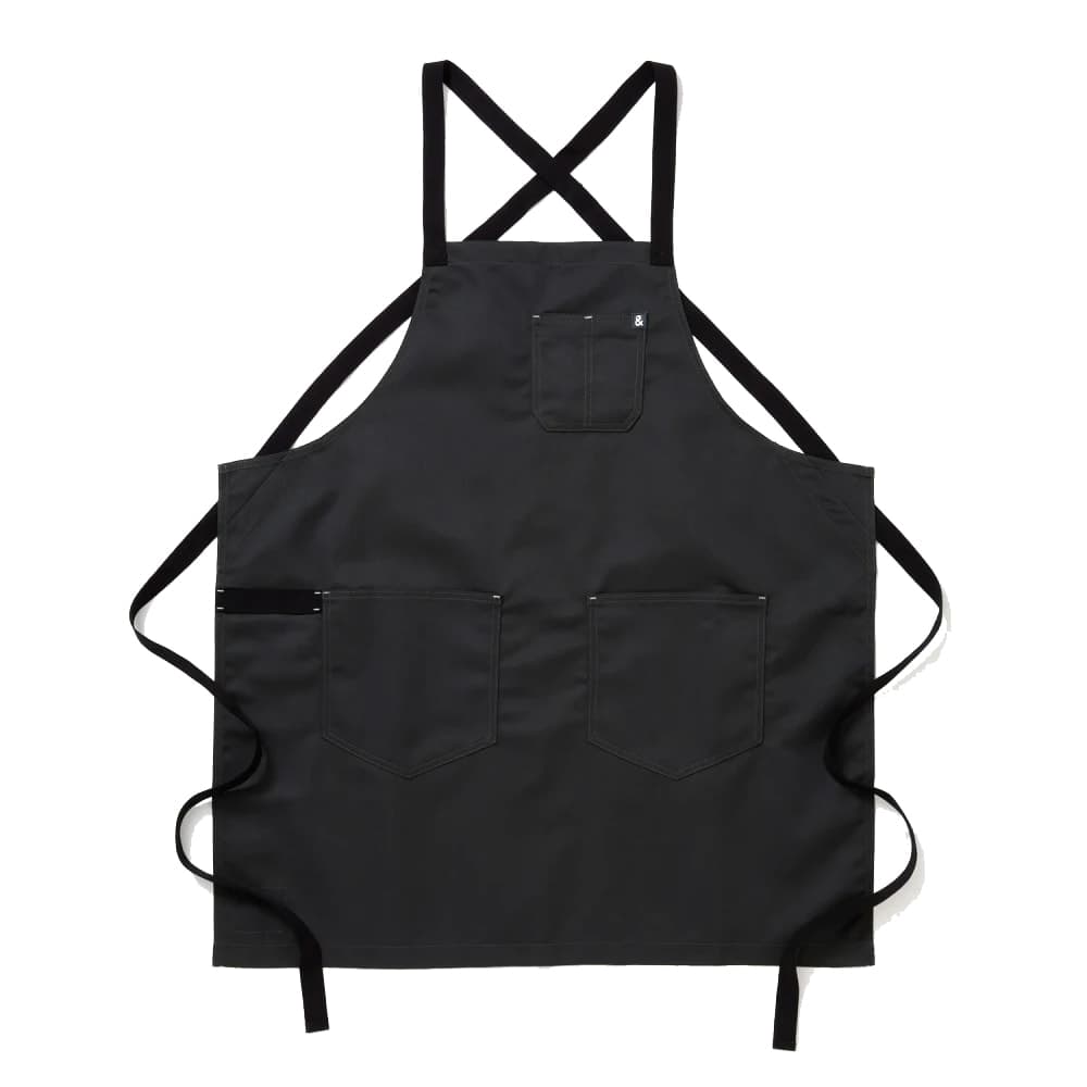 Hedley & Bennett Full Length Bib Apron w/ (2) Pockets - 33" x 30", Cotton, Char Grey (HB001229)