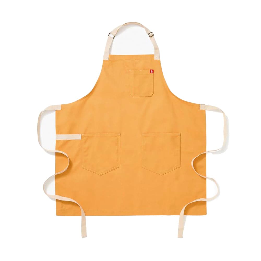 Hedley & Bennett Full Length Bib Apron w/ (2) Pockets - 33" x 30", Cotton, Egg Yolk Yellow (HB001543)