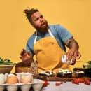 Hedley & Bennett Full Length Bib Apron w/ (2) Pockets - 33" x 30", Cotton, Egg Yolk Yellow (HB001543) thumbnail 3