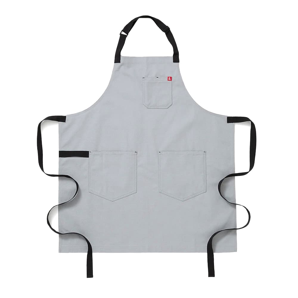 Hedley & Bennett Full Length Bib Apron w/ (2) Pockets - 33" x 30", Cotton, Earl Grey (HB001562)