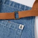 Hedley & Bennett Full Length Bib Apron w/ (2) Pockets - 33" x 30", Cotton, Cedar Blue Denim (HB001613) thumbnail 2