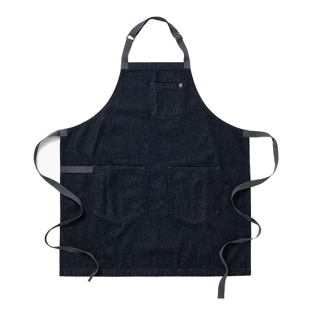 Hedley & Bennett Full Length Bib Apron w/ (2) Pockets - 33" x 30", Cotton, Jack Blue Denim (HB001615)