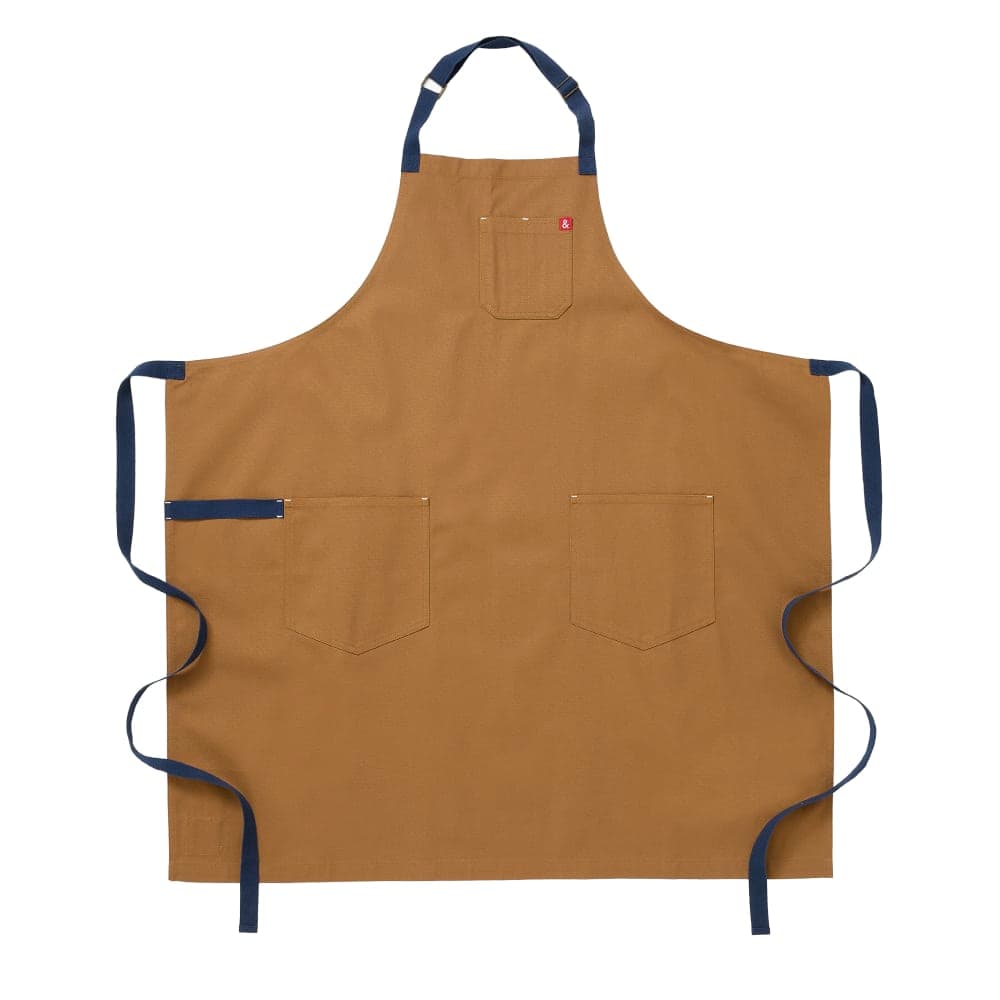 Hedley & Bennett Full Length Bib Apron w/ (2) Pockets - 39 1/2" x 37", Cotton, Denver Brown (HB001633)