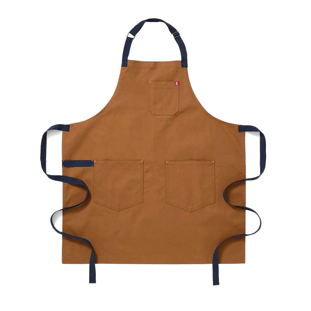 Hedley & Bennett Full Length Bib Apron w/ (2) Pockets - 33" x 30", Cotton, Denver Brown (HB001635)