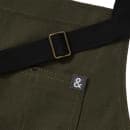 Hedley & Bennett Full Length Bib Apron w/ (2) Pockets - 33" x 30", Cotton, Olive Green (HB001638) thumbnail 2