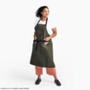 Hedley & Bennett Full Length Bib Apron w/ (2) Pockets - 39 1/2" x 37", Cotton, Olive Green (HB001639) thumbnail 3
