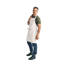 Hedley & Bennett Full Length Bib Apron w/ (2) Pockets - 33" x 30", Cotton, Flat White (HB001667) thumbnail 3