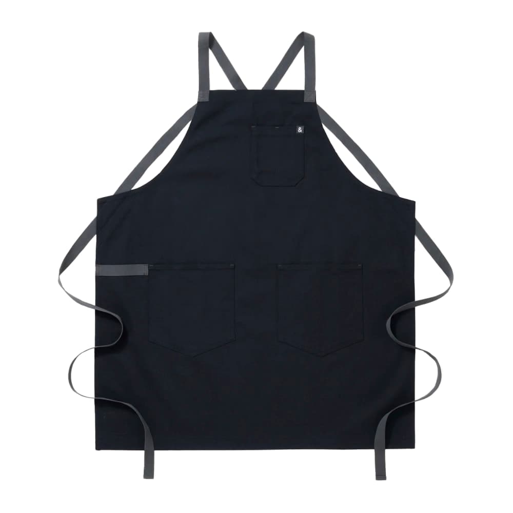 Hedley & Bennett Full Length Bib Apron w/ (2) Pockets - 33" x 30", Cotton, Midnight Blue (HB001674)