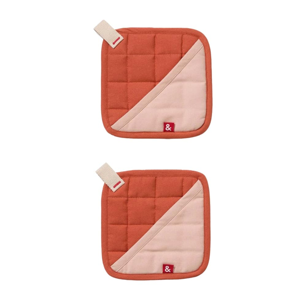Hedley & Bennett 8" Square Pot Holder - Cotton, Paprika Red (HB001697)