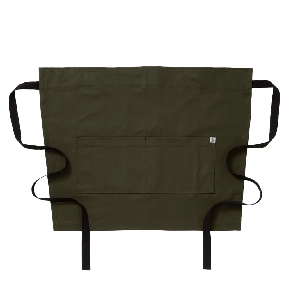 Hedley & Bennett 2 Pocket Bistro Apron - 21" x 28", Cotton, Olive Green (HB001715)
