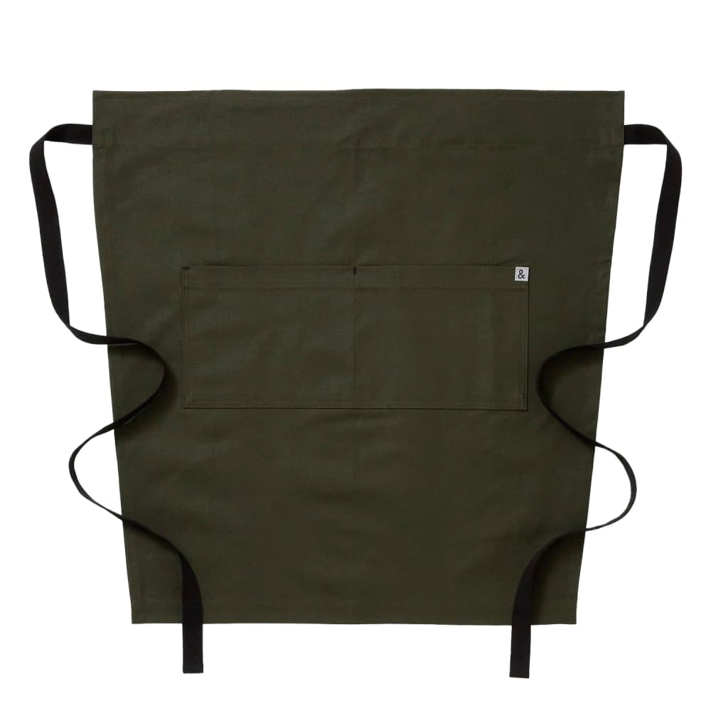 Hedley & Bennett 2 Pocket Bistro Apron - 21" x 28", Cotton, Olive Green (HB001717)
