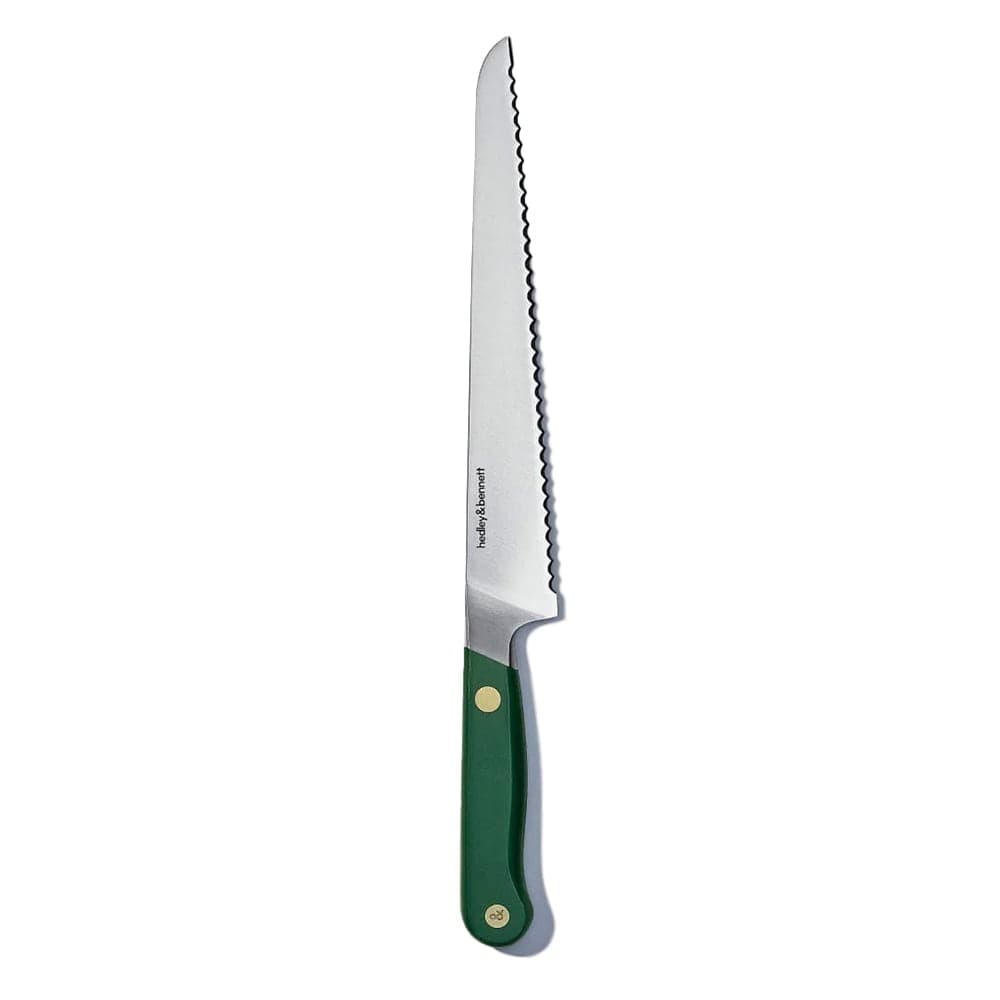 Hedley & Bennett 8 3/5" Bread Knife w/ Steel Green Handle, German Steel (HB001729)