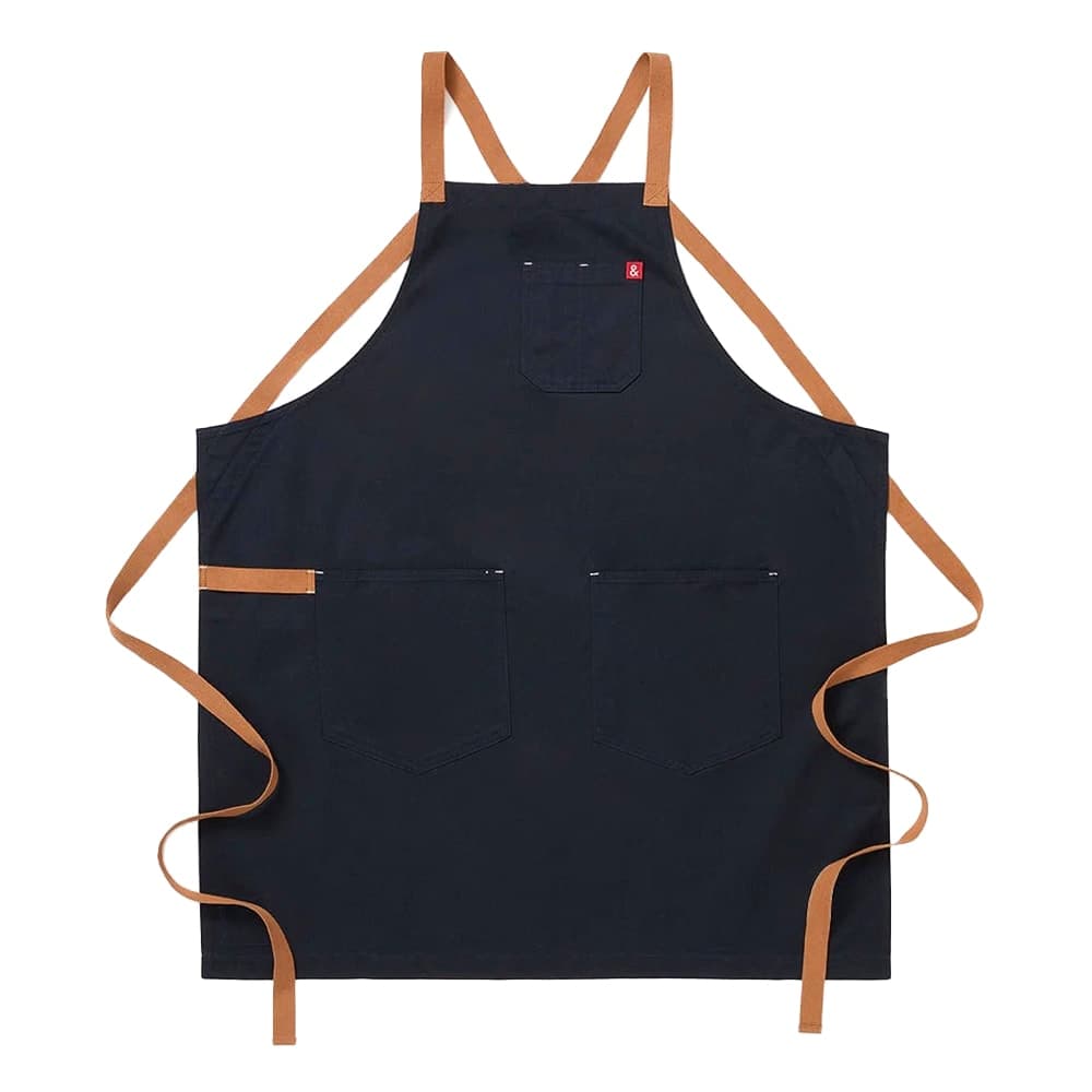Hedley & Bennett Full Length Bib Apron w/ (2) Pockets - 33" x 30", Cotton, Midnight Cider Blue (HB001746)