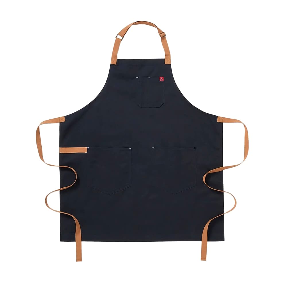 Hedley & Bennett Full Length Bib Apron w/ (2) Pockets - 33" x 30", Cotton, Midnight Cider Blue (HB001747)