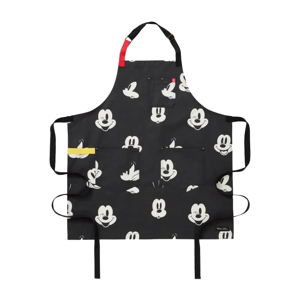 Hedley & Bennett Full Length Bib Apron w/ (2) Pockets - 33" x 30", Cotton, Mickey Mouse (HB002050 (ESS-MKYF-PRNT))