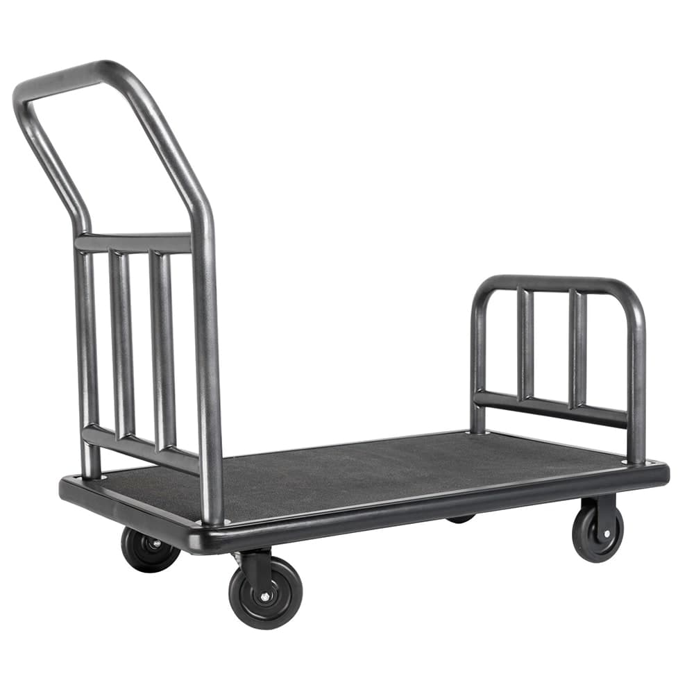 Hospitality 1 Source Coastal Utility Cart w/ Black Rubber Mat - 43"L x 25"W x 42"H, Hammertone Steel (UCCRD-5RR)