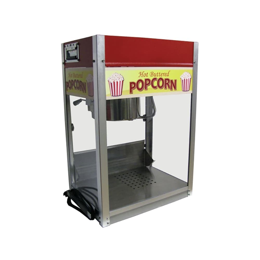 Paragon Popcorn Machine w/ 8 oz Kettle & Red Finish, 120v (1108150)