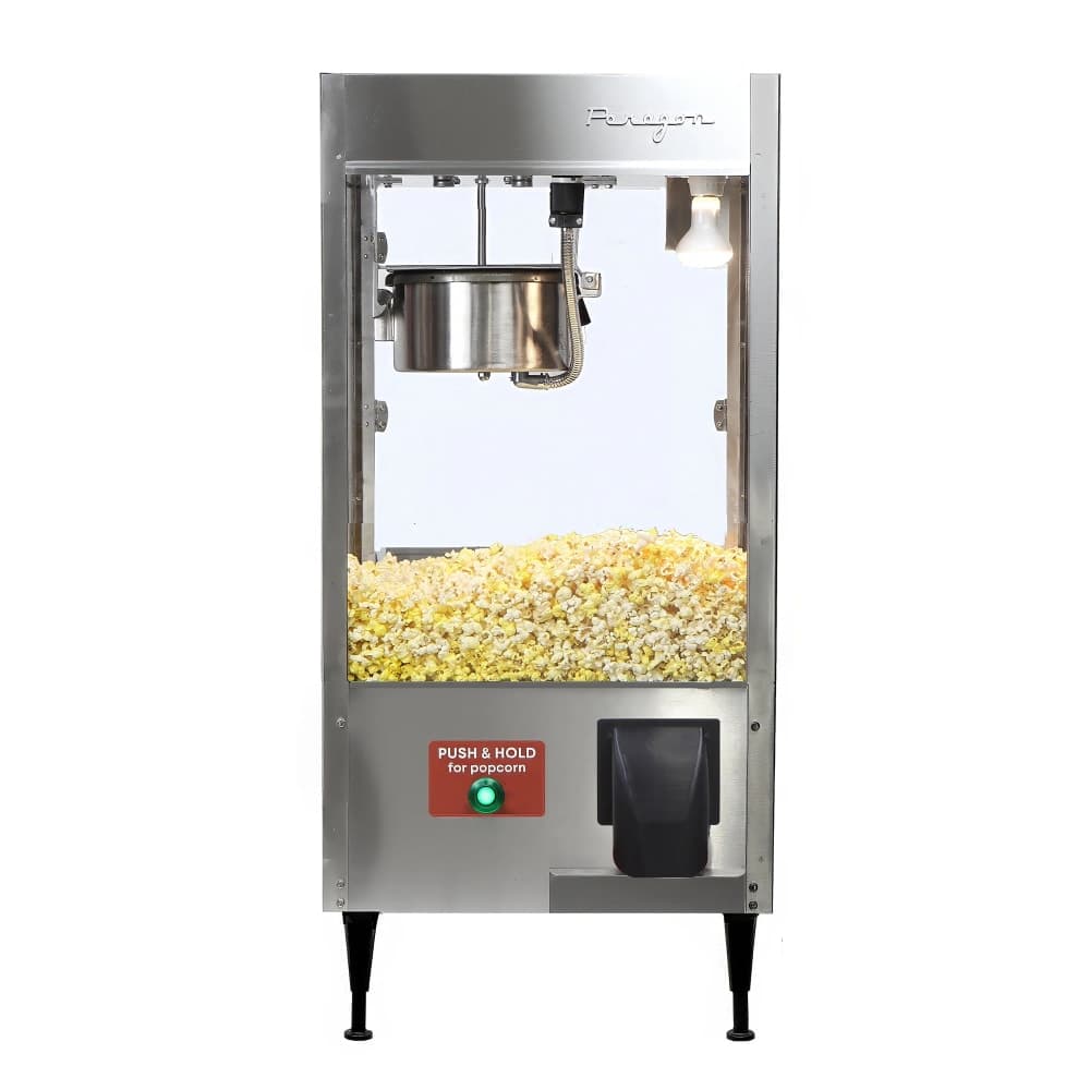 Paragon Auto Serve Popcorn Machine w/ 8 oz Kettle - Stainless Steel, 120v (1108190)