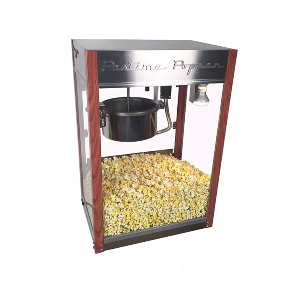 Paragon Popcorn Machine w/ 8 oz Kettle & Silver/Faux Wood Finish, 120v (1108720)
