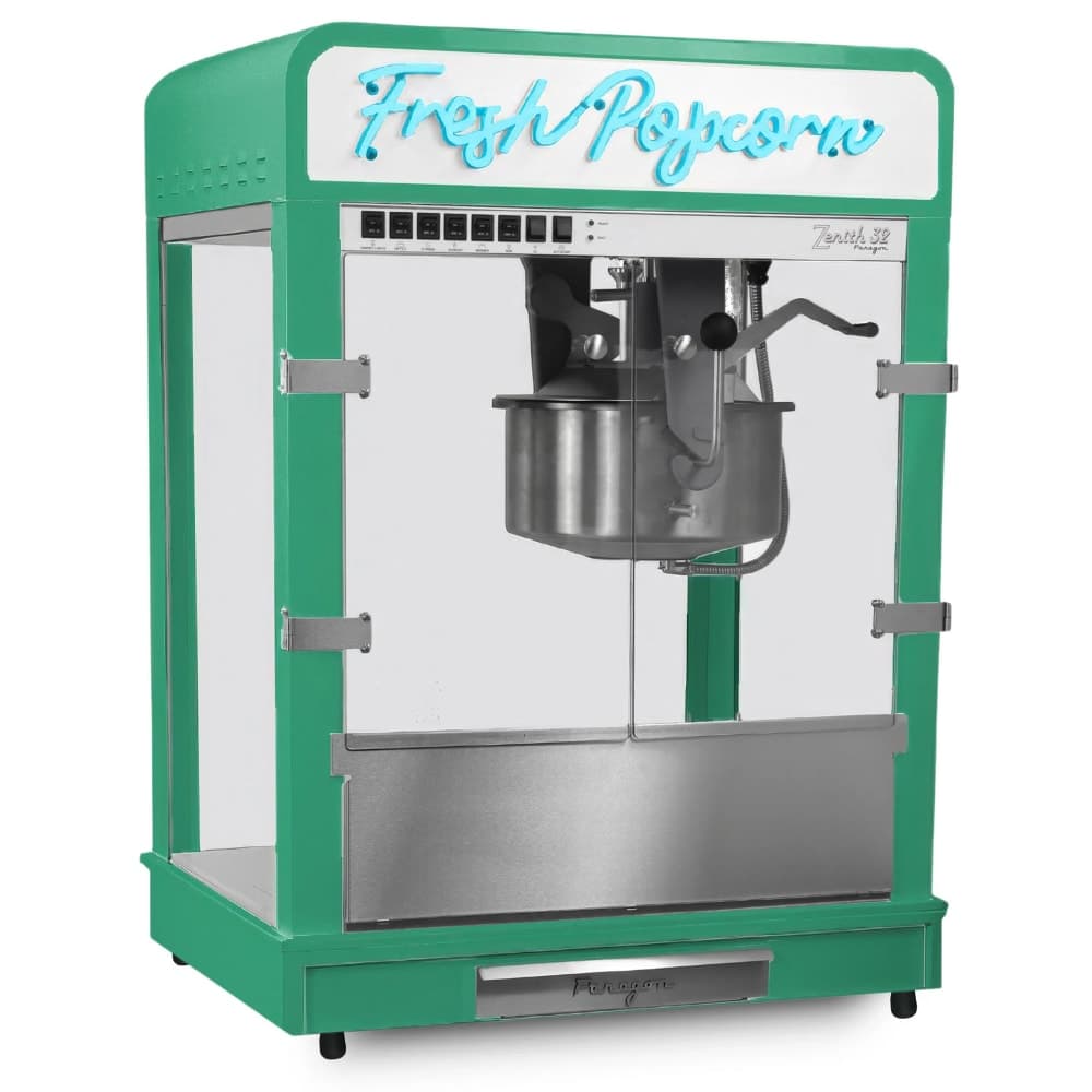 Paragon Zenith Series Popcorn Machine w/ 32 oz Kettle - Green, 120/240v (1132500GRE)