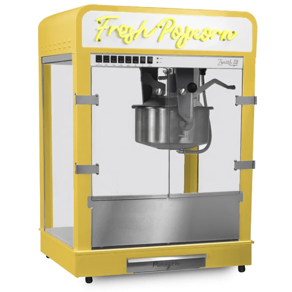 Paragon Zenith Series Popcorn Machine w/ 32 oz Kettle - Yellow, 120/240v (1132500YEL)
