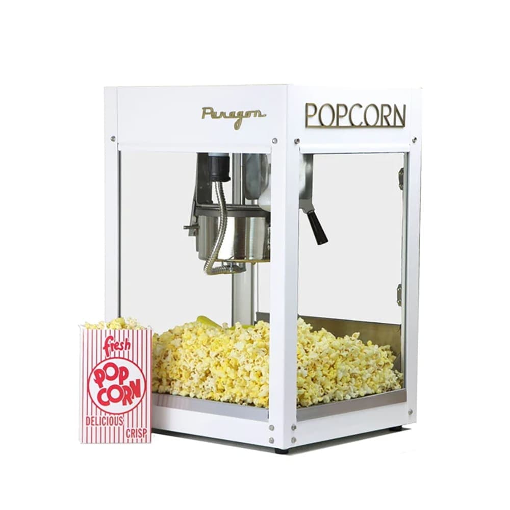 Paragon Popcorn Machine w/ 4 oz Kettle & White Finish, 120v (20214)