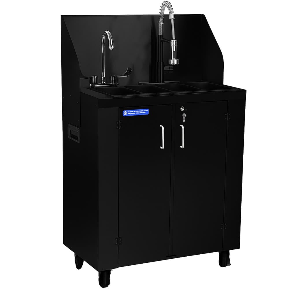 Paragon 51 13/16"H Tripl-E-Sink Portable Sink w/ 5"D Bowl, Hot & Cold Water (4540)