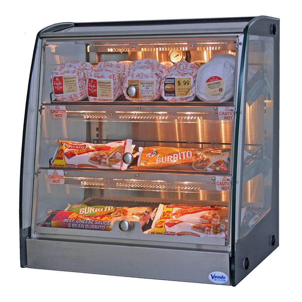 SandenVendo 25" Self Service Countertop Heated Display Case - (3) Shelves, 115v (HFDM00003)