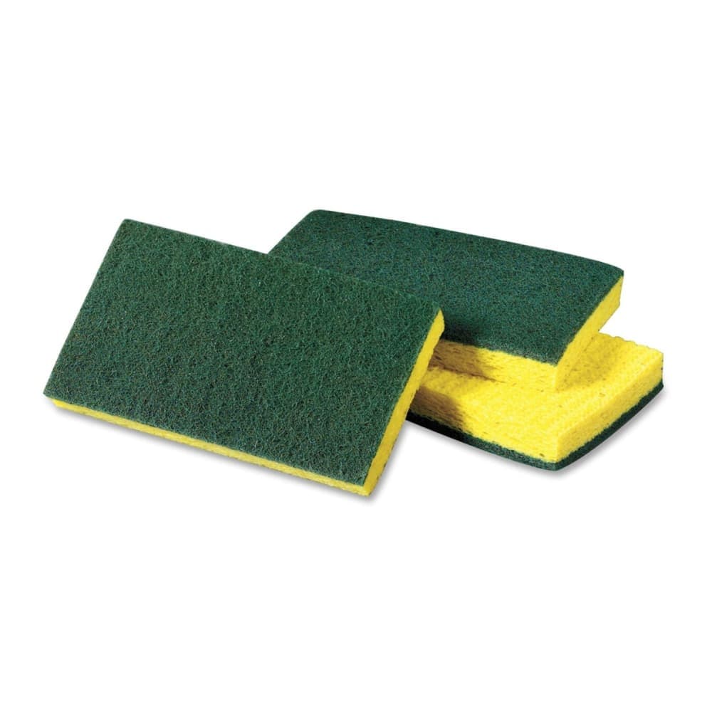 3M Scotch-Brite® Medium Duty Scrub Sponge - 6 1/10" x 3 3/5", Green/Yellow (74CC)