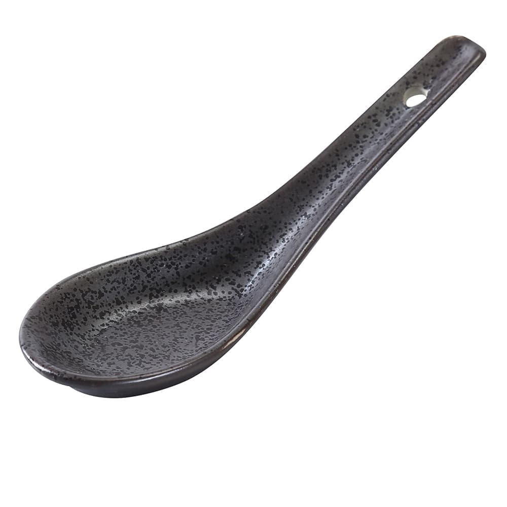 Yanco DB-7002 5 1/2" Diamond Black Spoon - Porcelain, Dark Bronze
