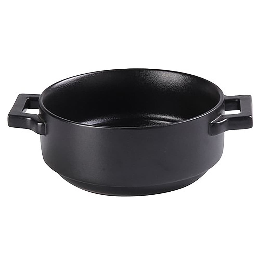 Yanco NB-907 20 oz Round Bake Dish w/ Handle - Ceramic, Noble Black