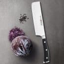 Wusthof 7" Classic Ikon Nakiri Knife - Hollow Edge, Black Handle (4187-7/17) thumbnail 6