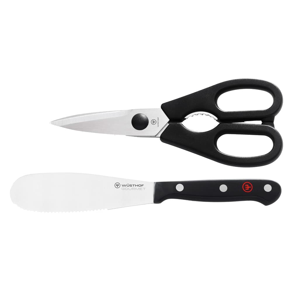 Wusthof 2 Piece Gourmet 5" Spreader and Shears Set - High Carbon Steel (1065060201)
