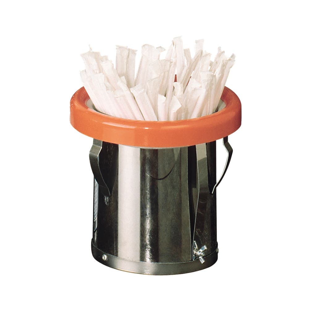 Modular Dispensing Systems 1 Compartment Straw Holder - 6 3/5", Silver (1003989)