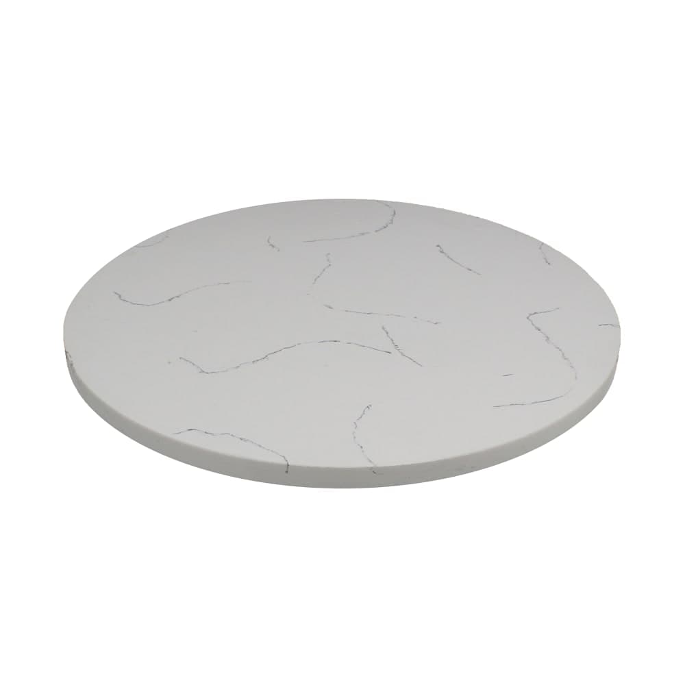 Art Marble 48" Round Quartz Table Top - Indoor/Outdoor, Carrera White (Q40148RD)