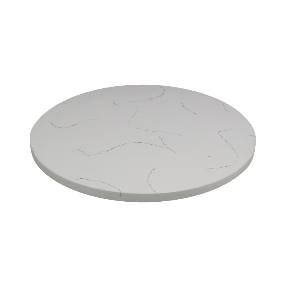 Art Marble 54" Round Quartz Table Top - Indoor/Outdoor, Carrera White (Q40154RD)