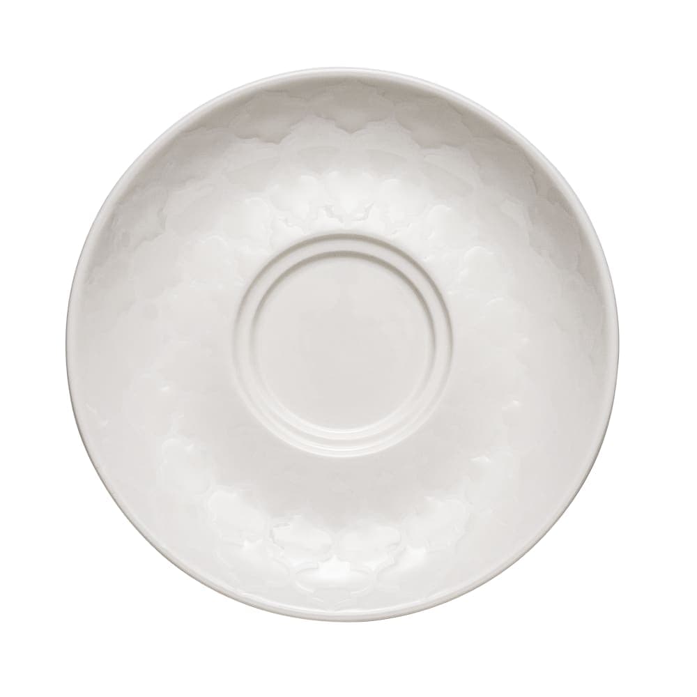 Libbey 110006 5 3/4" Round Porcelain Saucer - White w/ White Embossed Pattern