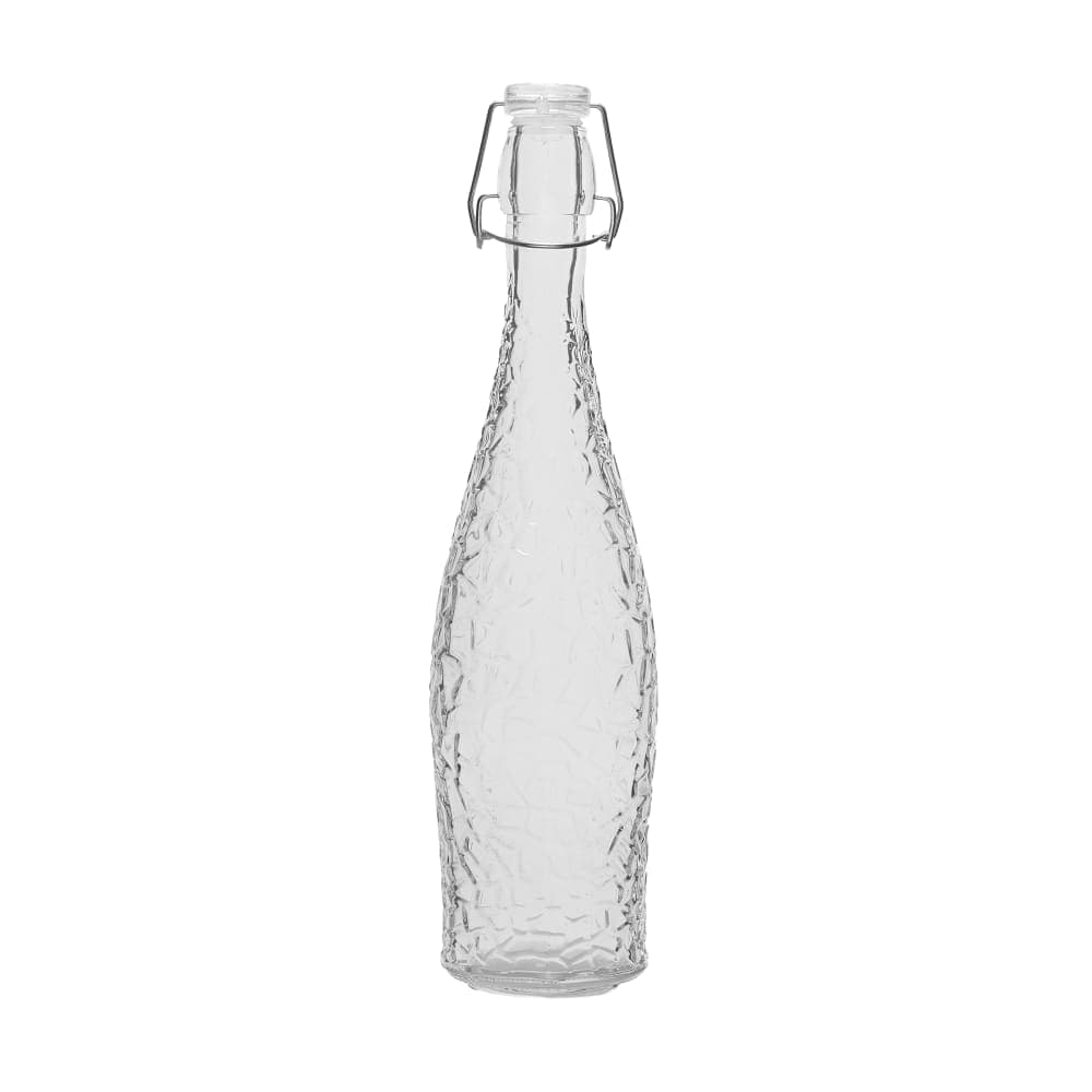 Libbey 110237 25 3/10 oz Glacier Bottle w/ Clamp Top - Glass, Clear