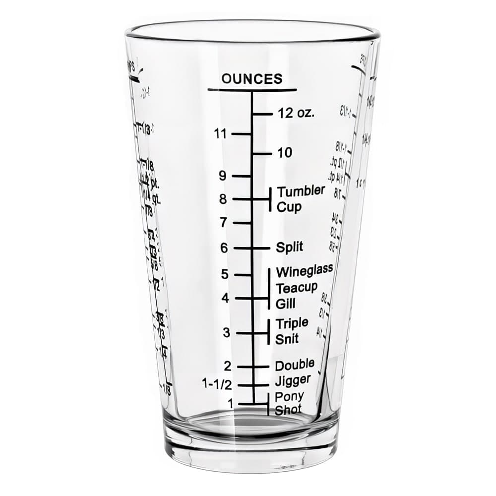 Libbey 1639/1918M 16 oz DuraTuff Mixing Glass  - Capacity Markings on Sides